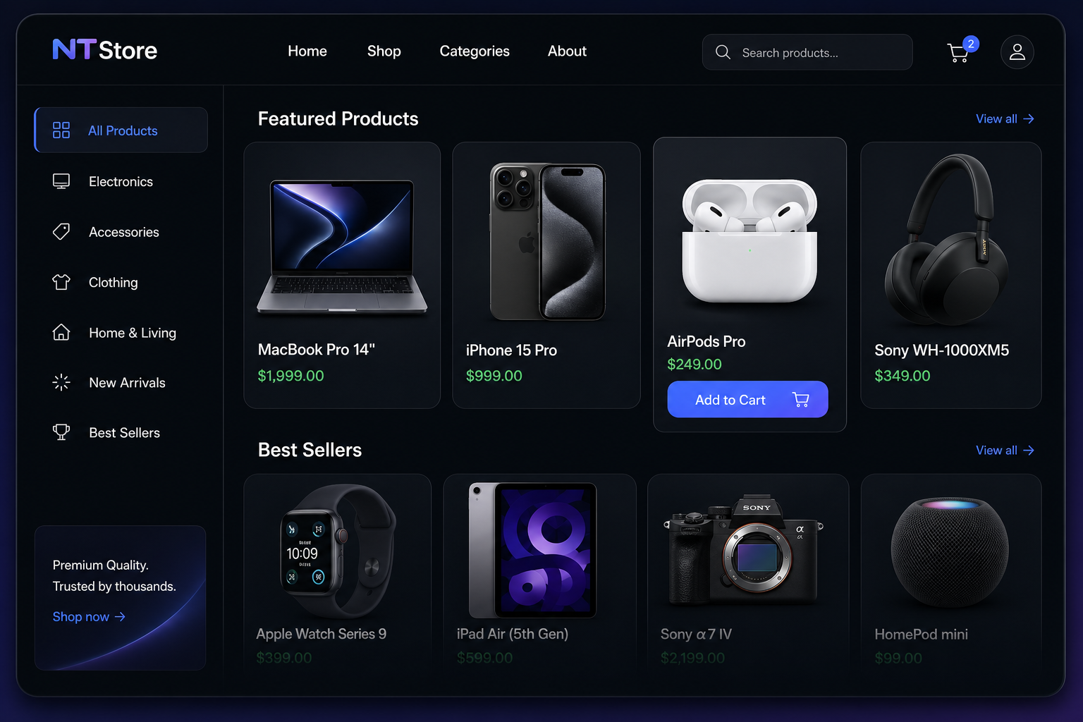 NTStore app screenshot